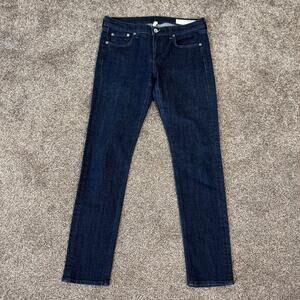 Rag & Bone Dre Low Rise Slim Jeans Size 28 Dark Indigo Minimalist Designer Chic